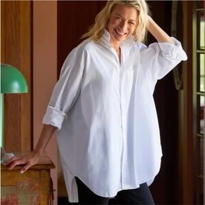 Frank & Eileen Mackenzie Superluxe Cotton Button Up Shirt White One Size